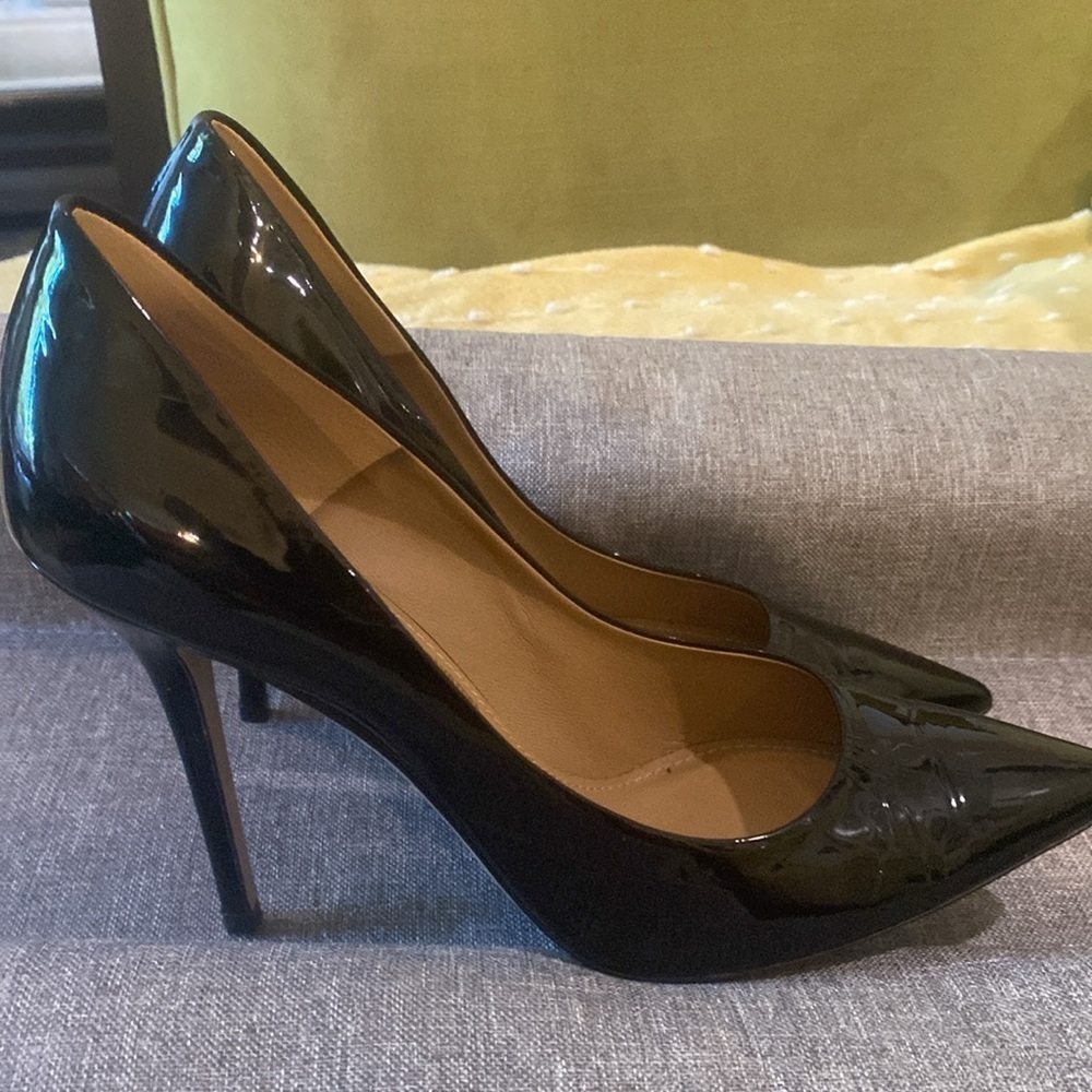 Salvatore Ferragamo Susi Black patent Leather Point Toe Pumps High Heels Shoe - Picture 2 of 8